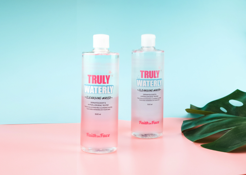 Truly Waterly Cleansing Water ,Faith in Face, Cleansing Water,คลีนซิ่งวอร์เตอร์,ผลิตภัณฑ์ทำความสะอาดเครื่องสำอางค์สูตรน้ำ,ผลิตภัณฑ์ทำความสะอาดเครื่องสำอางค์